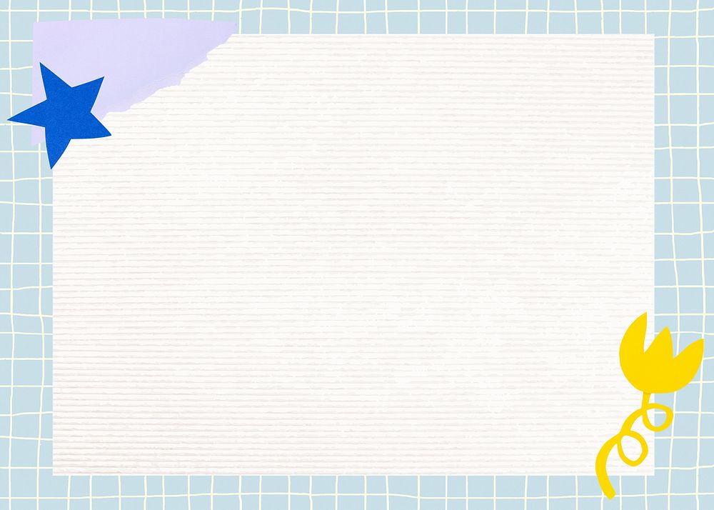 Blue grid frame background, cute pastel design
