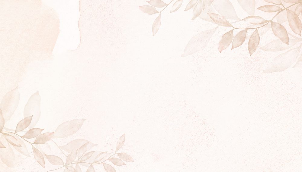 Aesthetic watercolor leaf background, paper texture design 