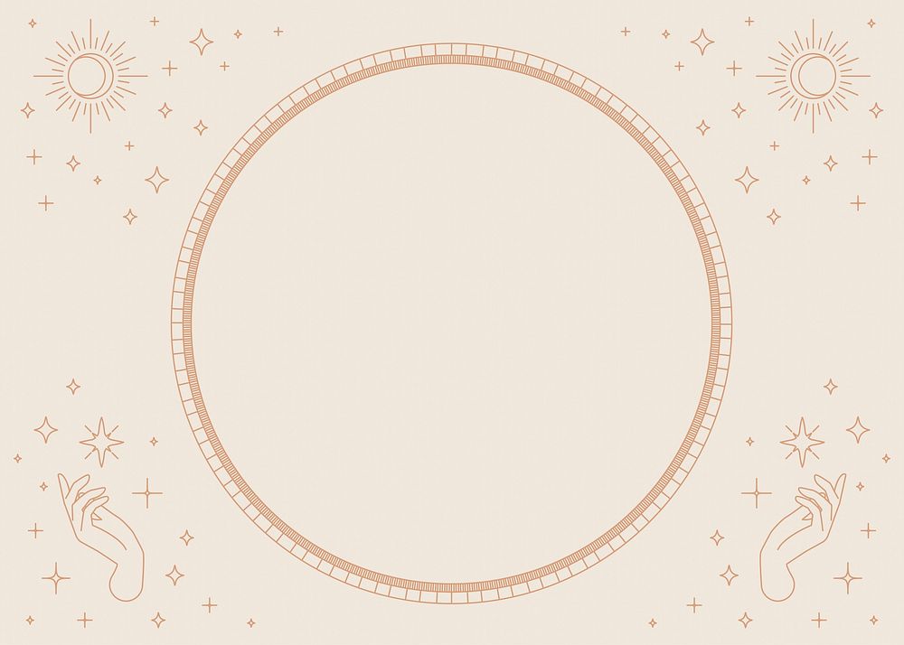 Beige celestial frame background