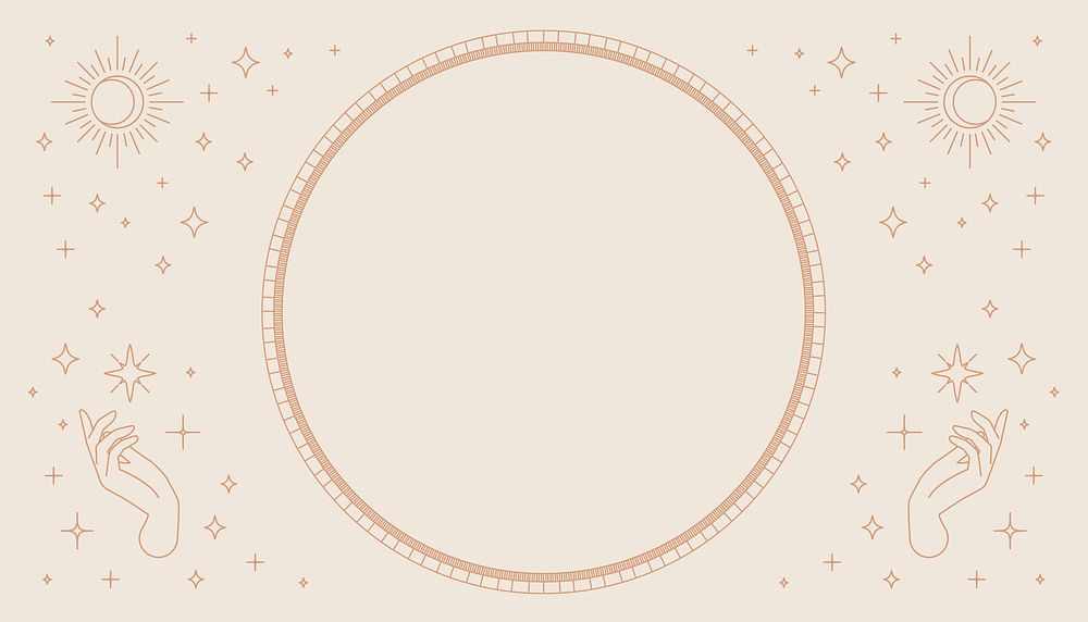 Beige celestial frame background