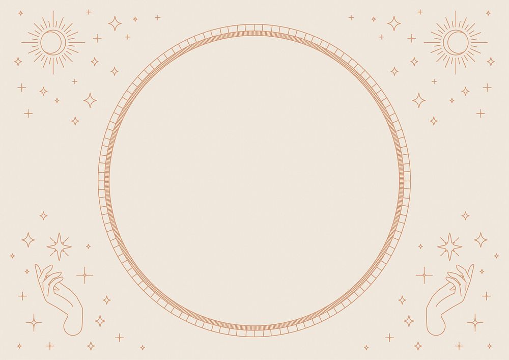 Beige celestial frame background