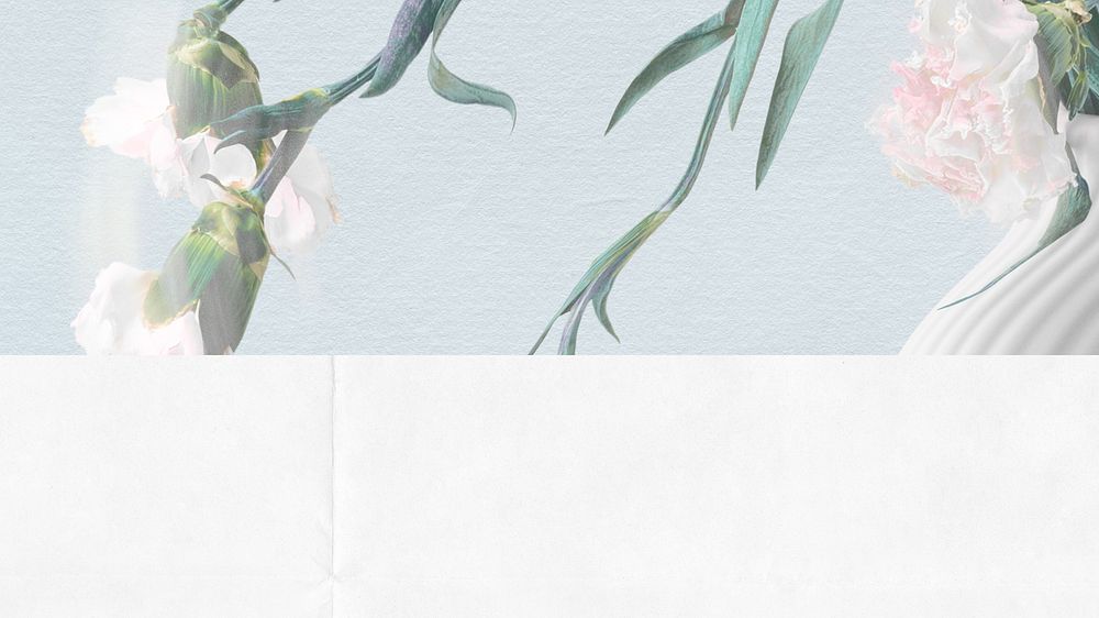 Aesthetic flower vase HD wallpaper, white paper background