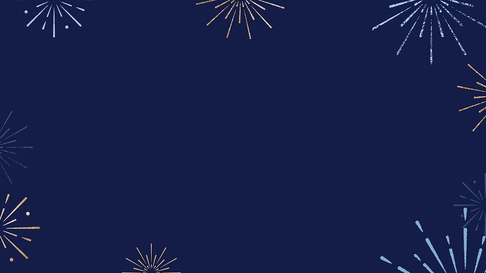 Dark blue celebration desktop wallpaper, fireworks frame