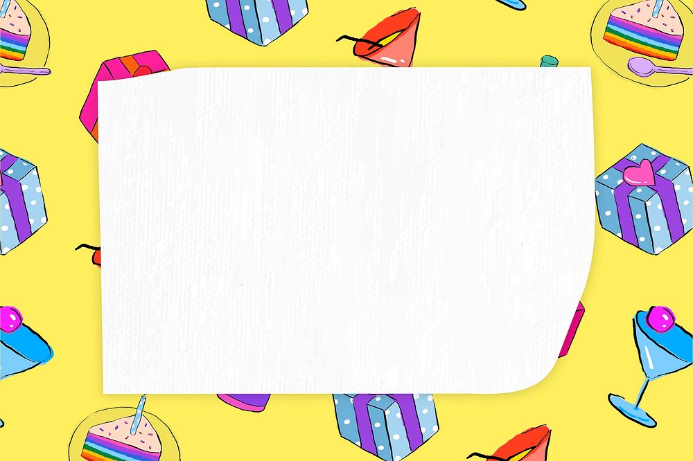 Birthday celebration frame background, colorful design