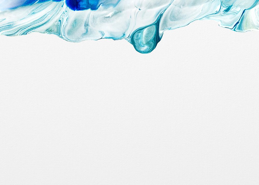 Off-white textured background, blue paint border