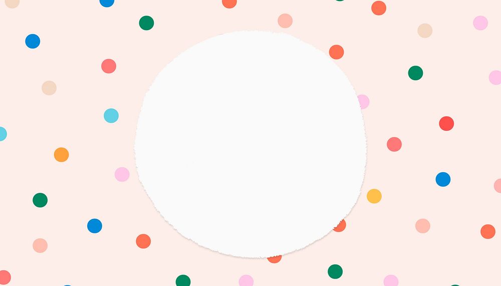 Polka dot frame background, pink pastel design