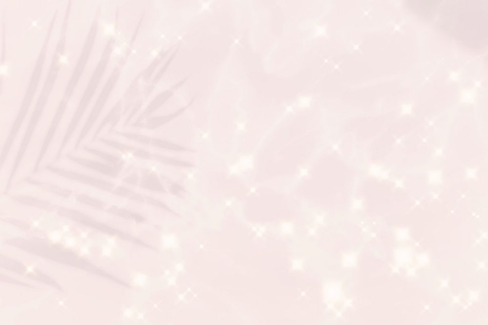 Pastel pink sparkled background, leaf shadow aesthetic