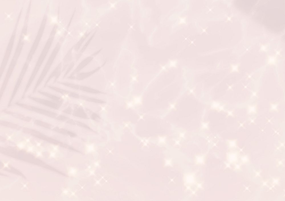 Pastel pink sparkled background, leaf shadow aesthetic