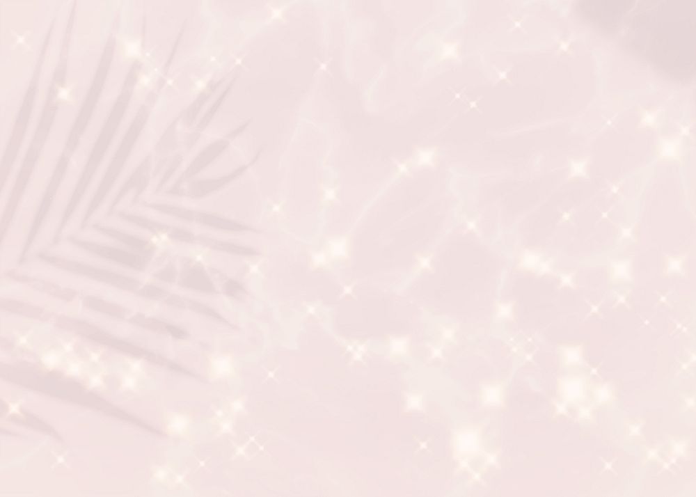 Pastel pink sparkled background, leaf shadow aesthetic