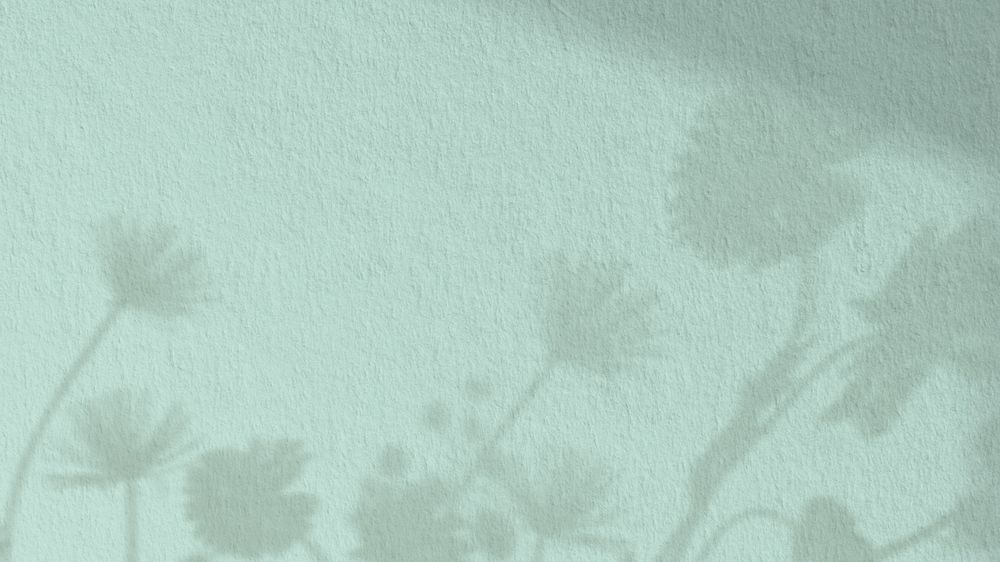 Green wall textured HD wallpaper, flower shadow border