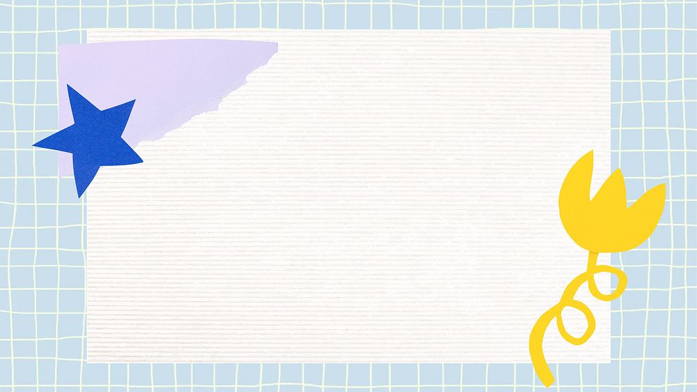 Blue grid frame desktop wallpaper, cute pastel background