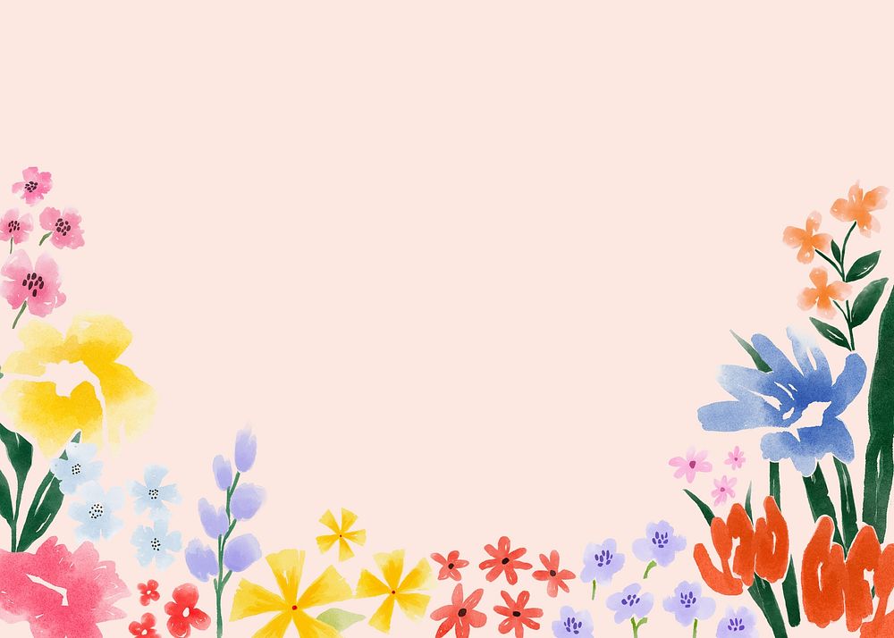 Pink watercolor flower background