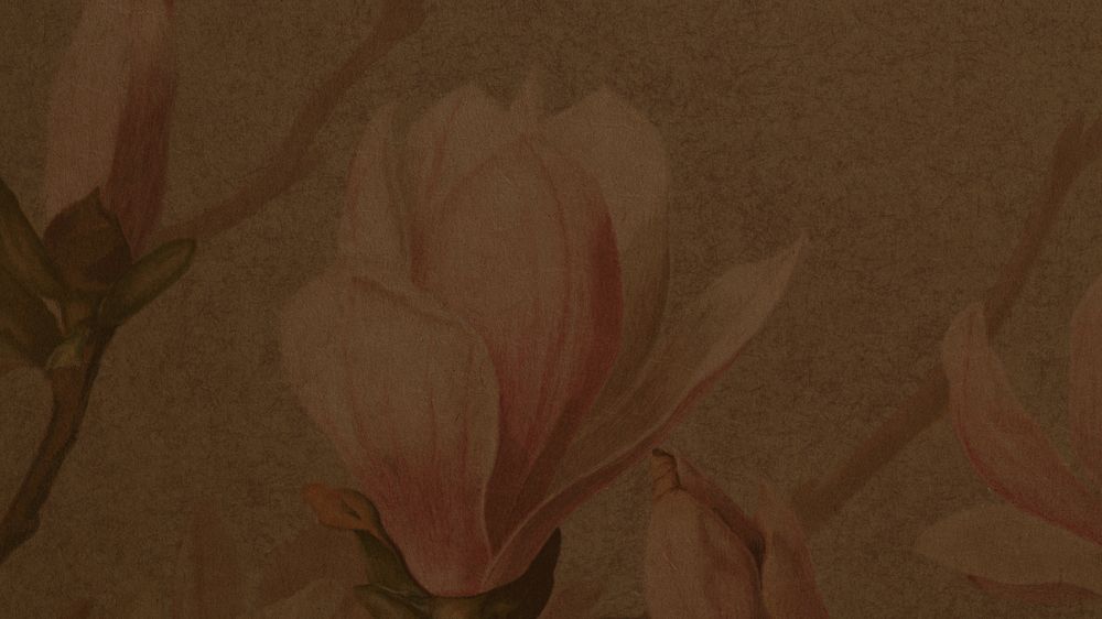 Vintage flower illustration desktop  wallpaper, brown background