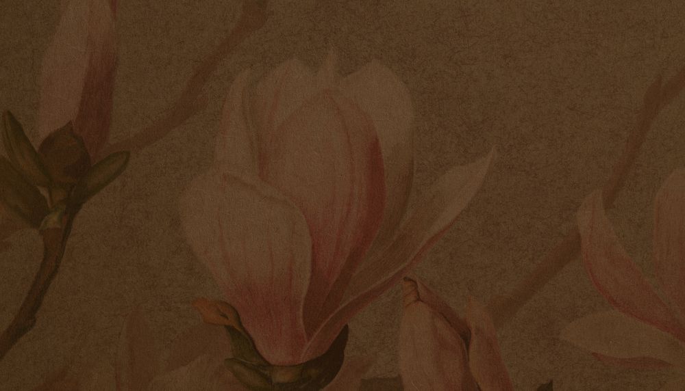 Brown floral vintage illustration background