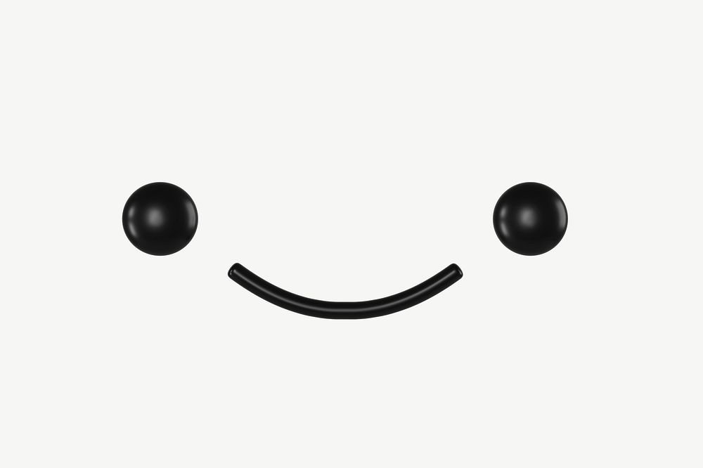 3D smiling face, emoticon illustration psd