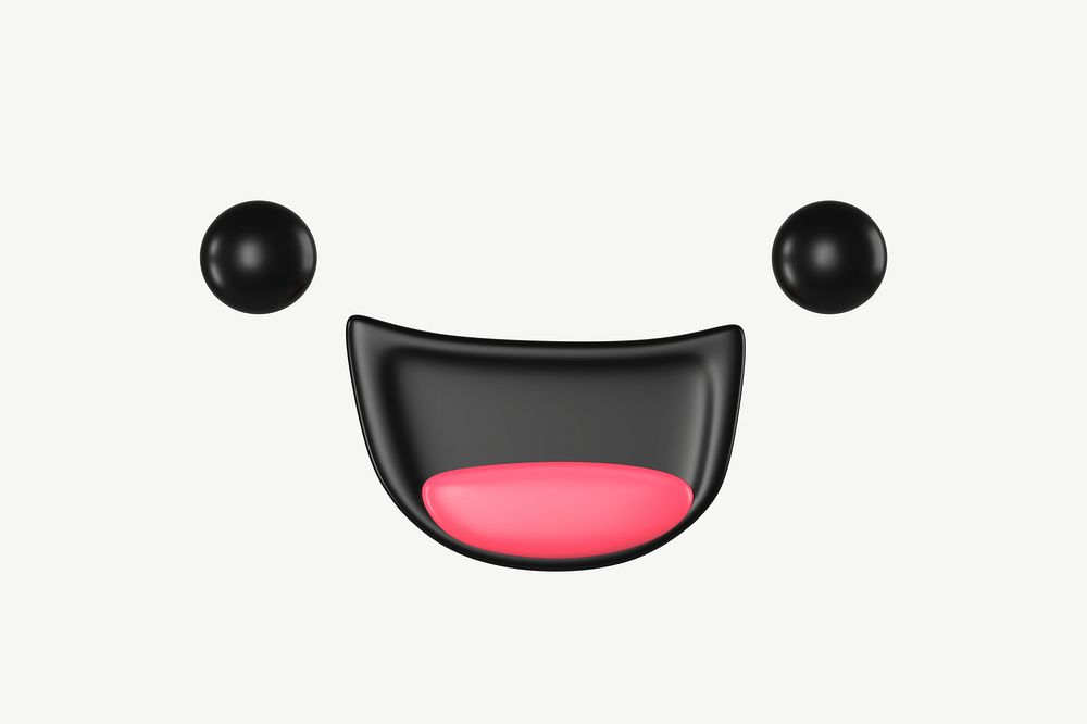 3D happy face, emoticon illustration psd