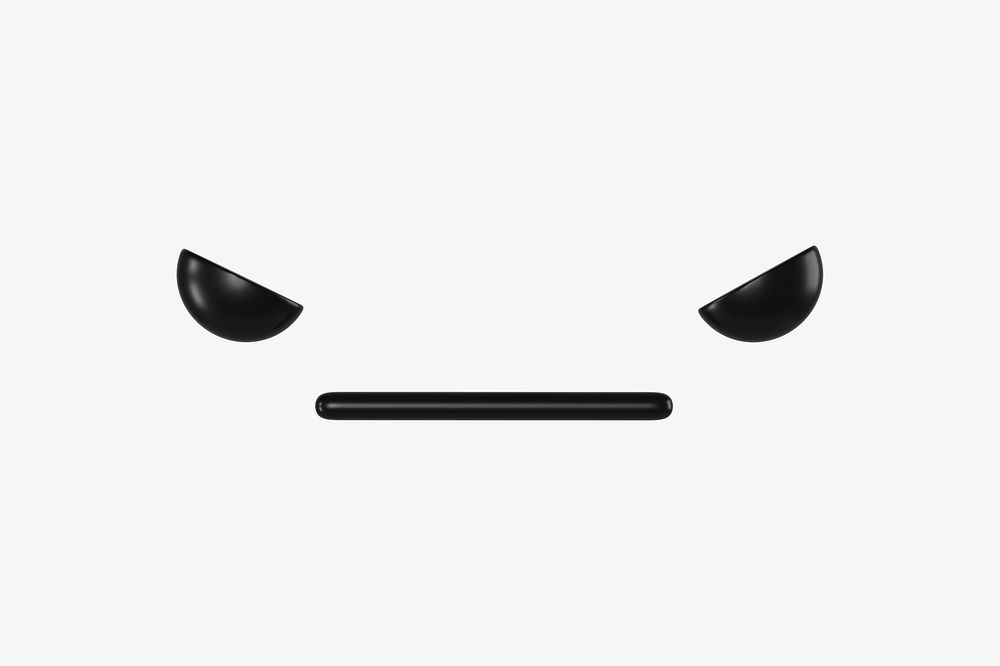 3D upset face, emoticon illustration psd