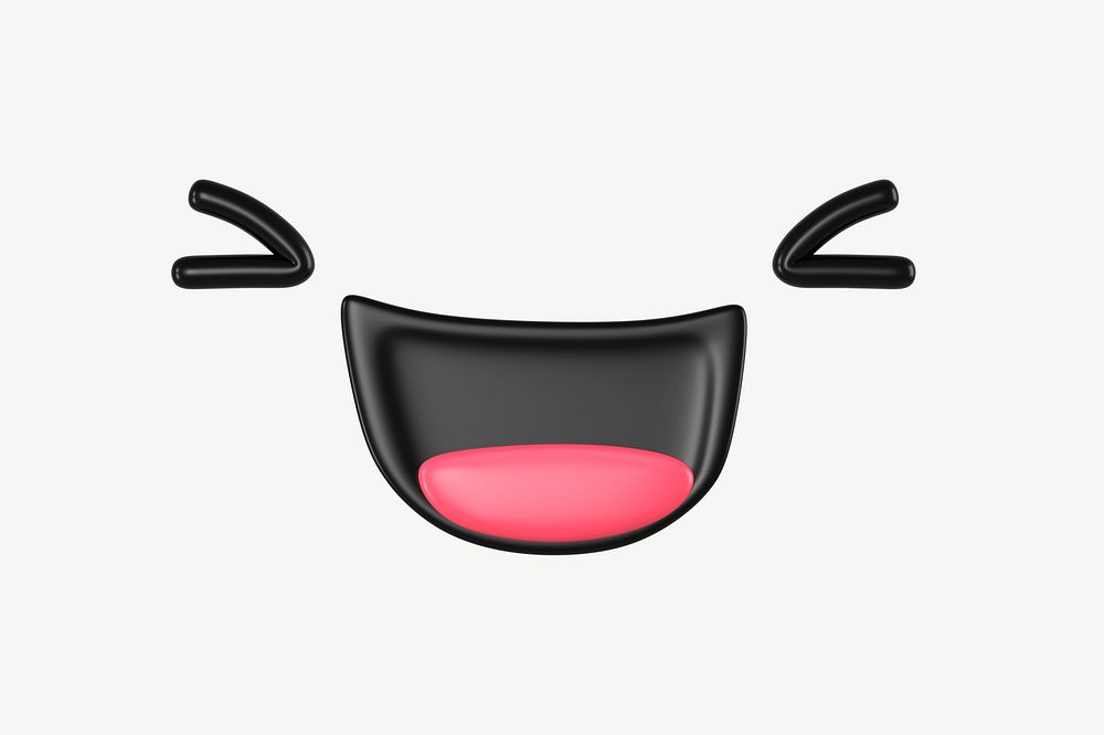 3D laughing face, emoticon illustration psd