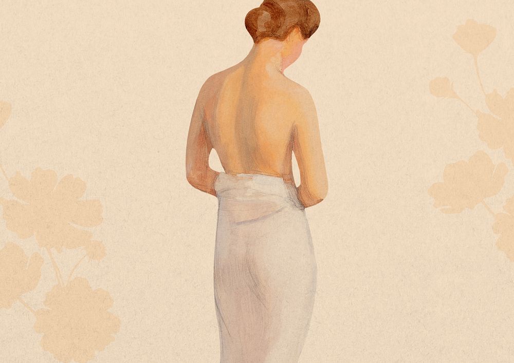 Vintage woman illustration background