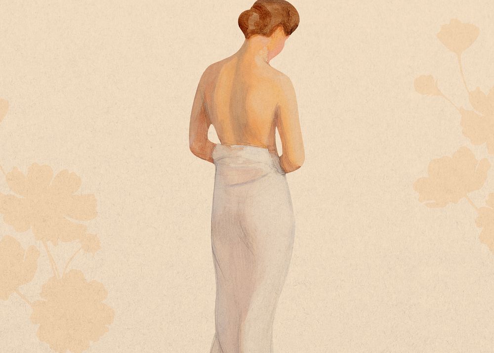 Vintage woman illustration background