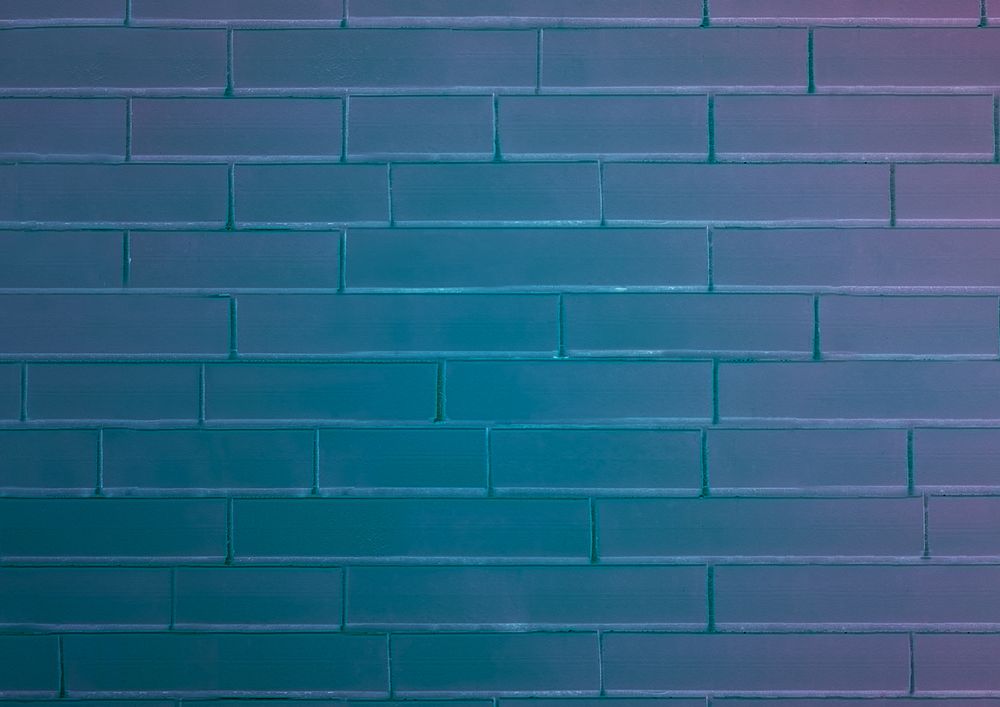 Blue brick wall background, plastic wrap texture