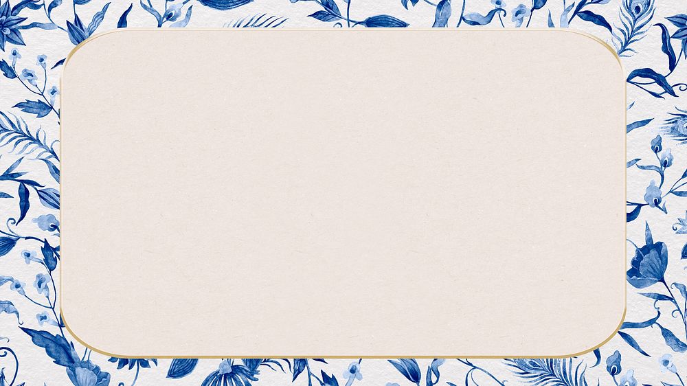 Blue flower frame desktop wallpaper