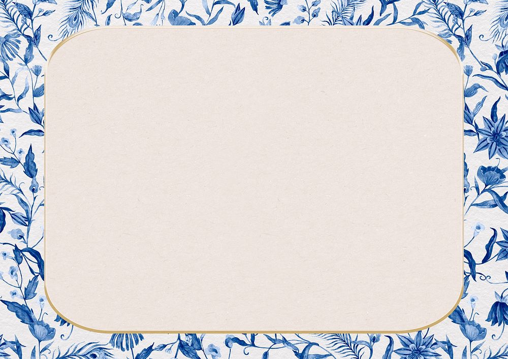 Blue flower frame background