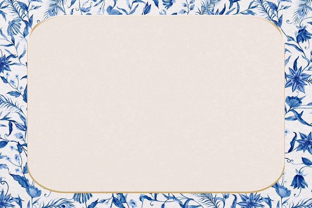 Blue flower frame background