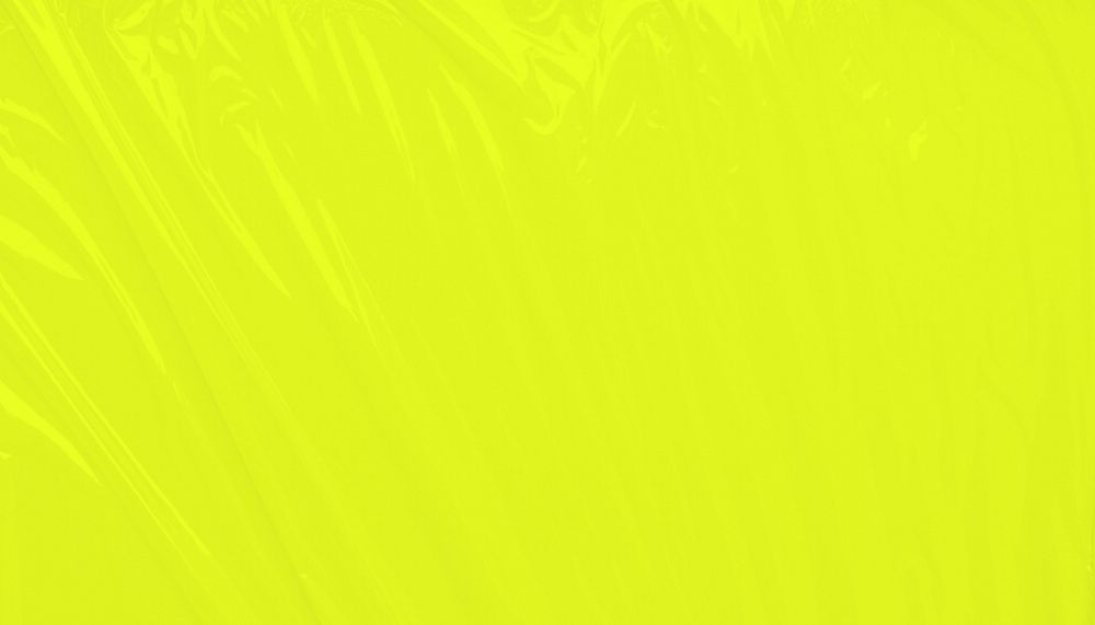 Bright lime yellow background, plastic wrap texture