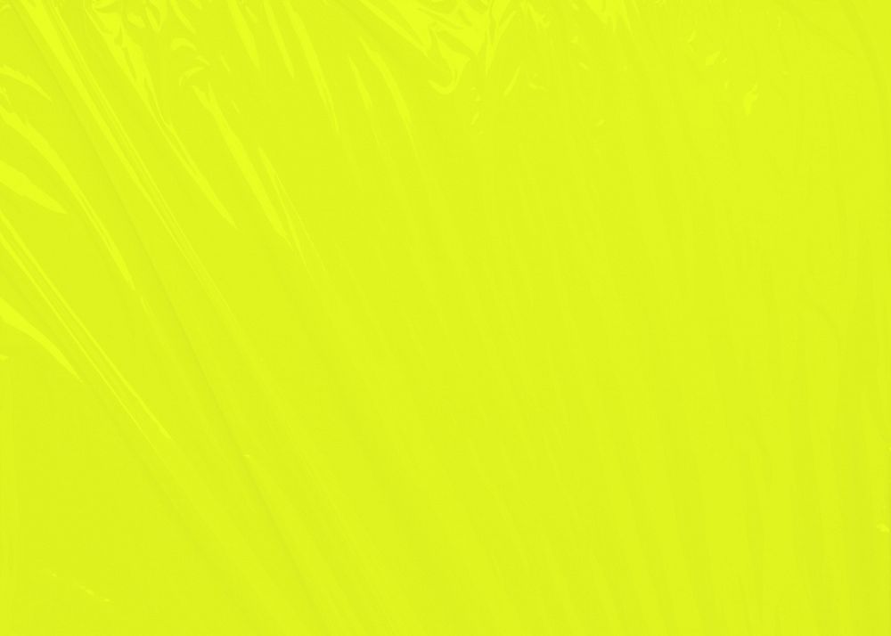 Bright lime yellow background, plastic wrap texture