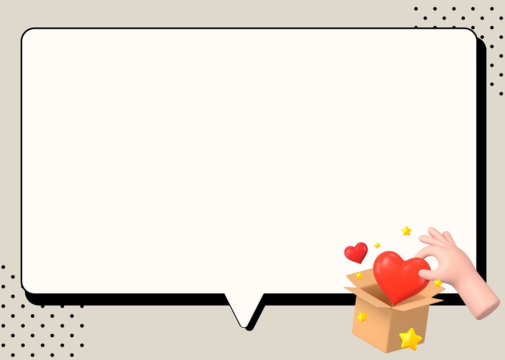 Speech bubble frame background, love message illustration