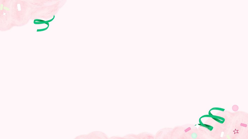 Pink cotton candy desktop wallpaper, pastel border background