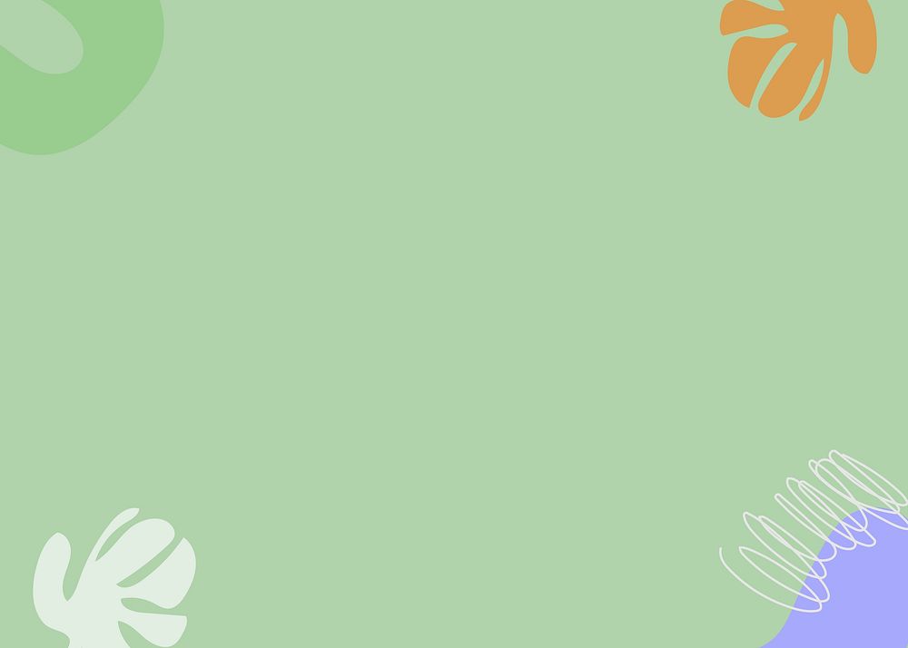 Aesthetic green background, botanical border