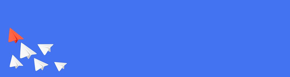 Blue background, paper plane border