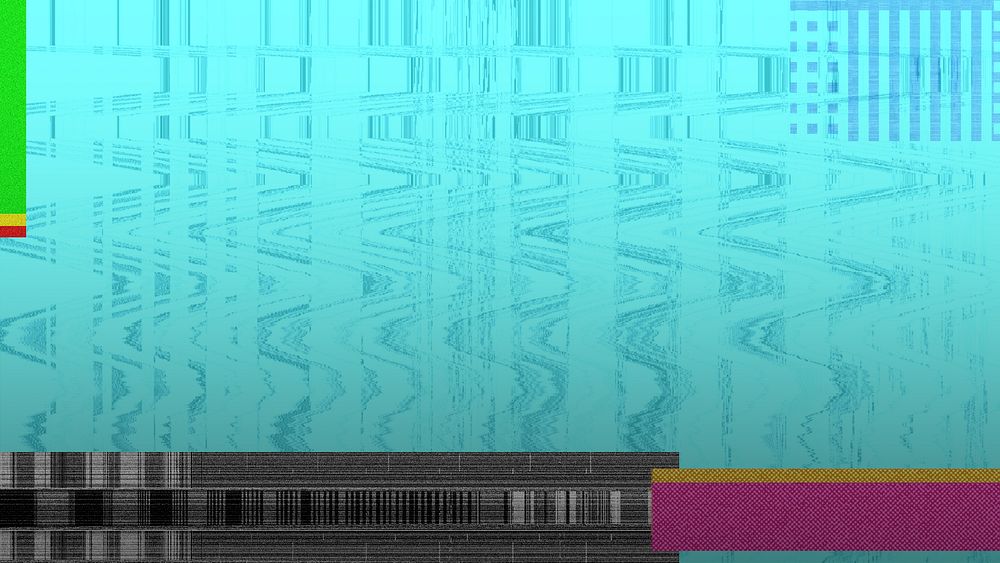 Abstract VHS glitch desktop wallpaper, blue design