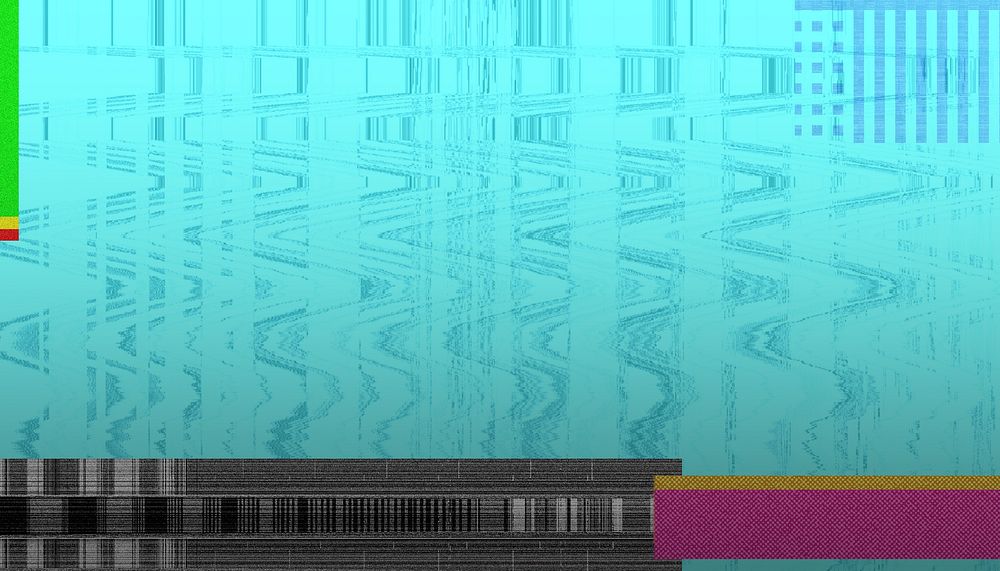 Abstract VHS glitch background, blue design