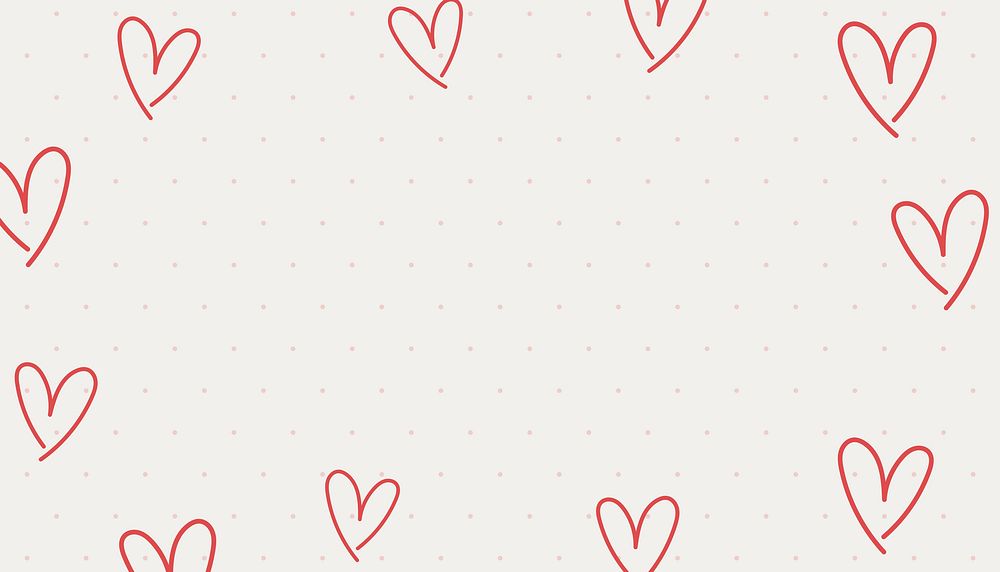 Heart doodle frame background, cute beige design