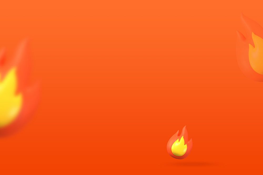 Flame emoticon orange background