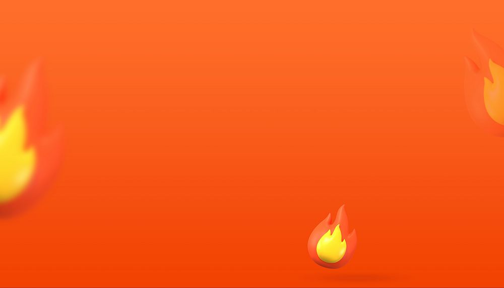 Flame emoticon orange background