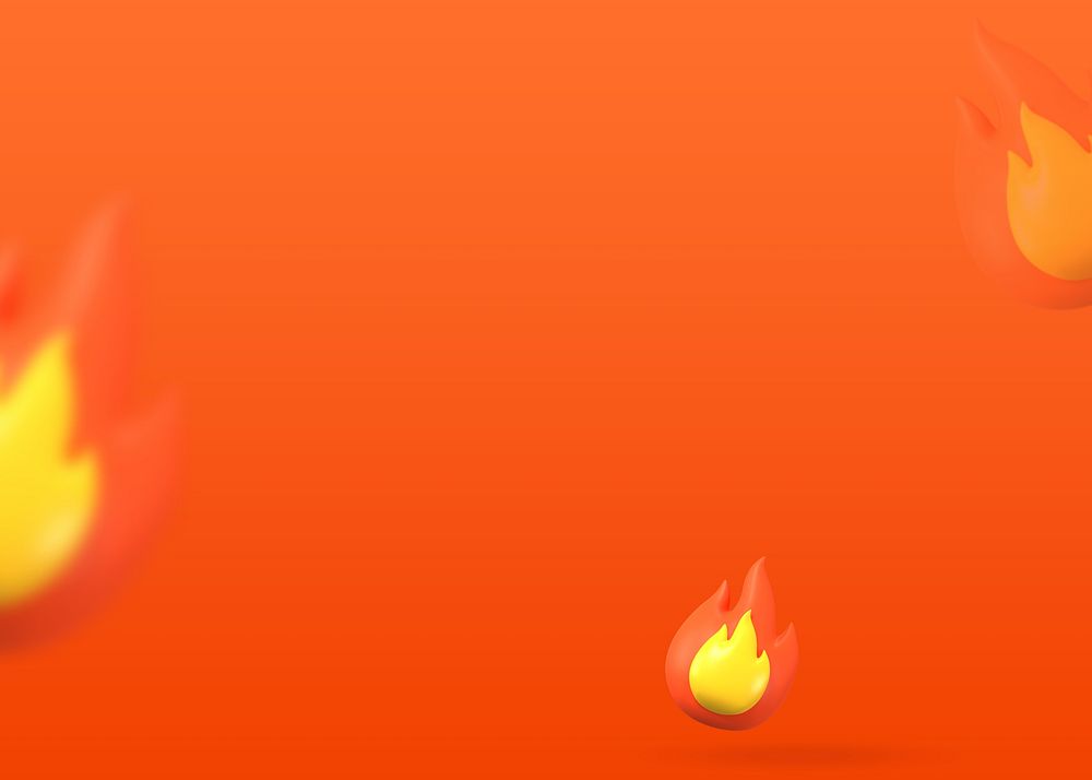 Flame emoticon orange background