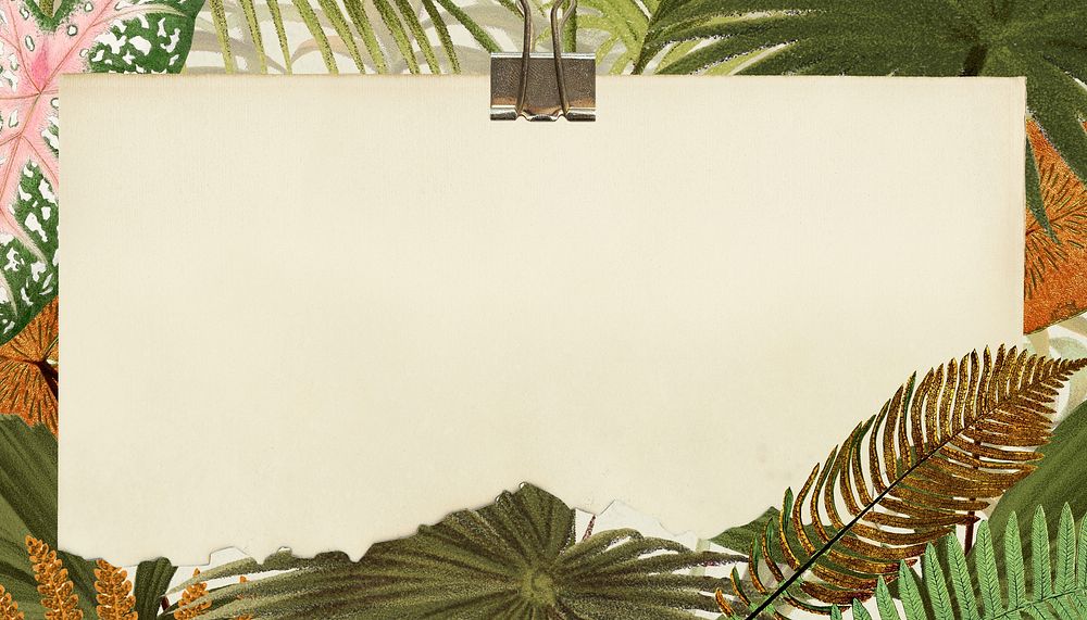 Tropical jungle frame, palm leaf design