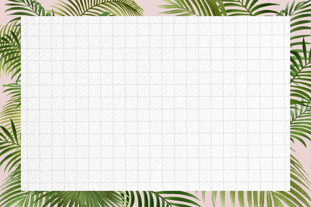 Tropical palm leaf frame, Summer aesthetic psd