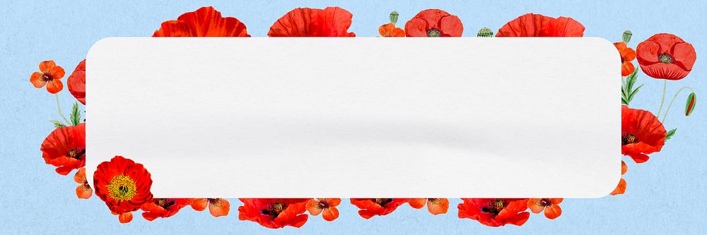 Red poppy frame, Summer flower design