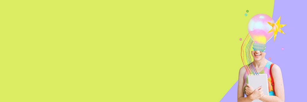 Lime green background, education border