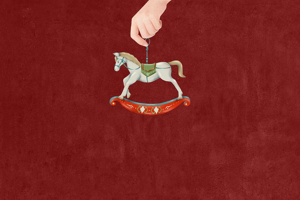 Carousel horse background, red textured design