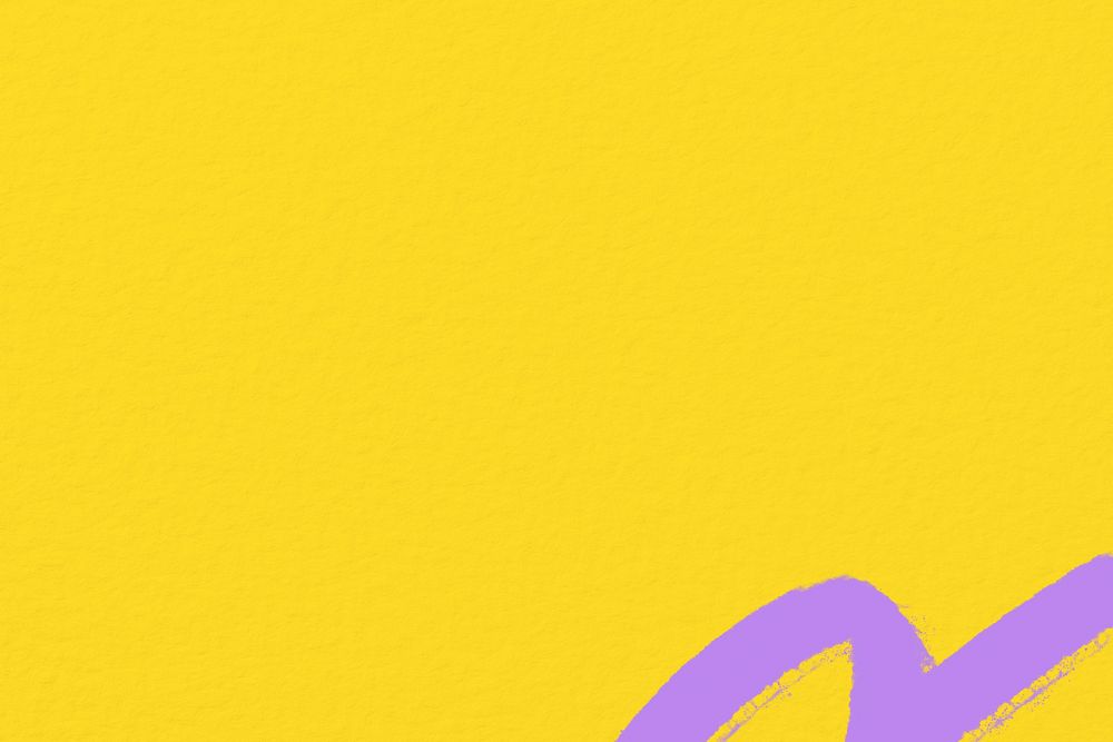 Yellow textured background, purple paint stroke border