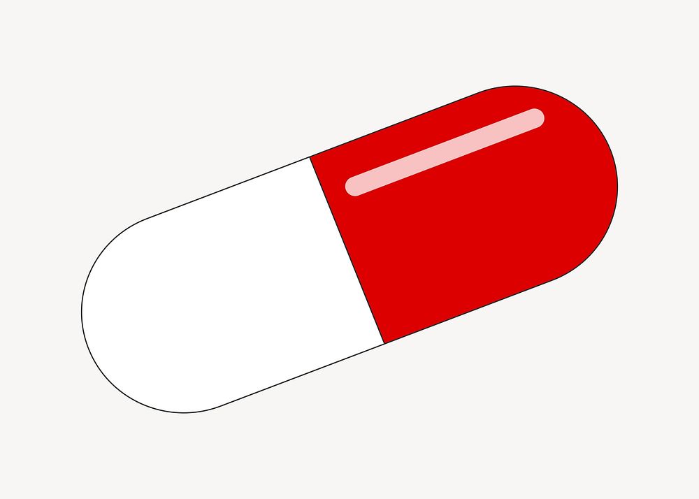 Medicine capsule clipart. Free public domain CC0 image.