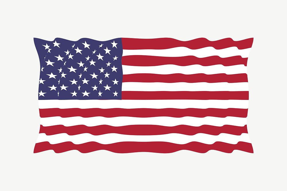 USA flag clipart illustration psd. Free public domain CC0 image.