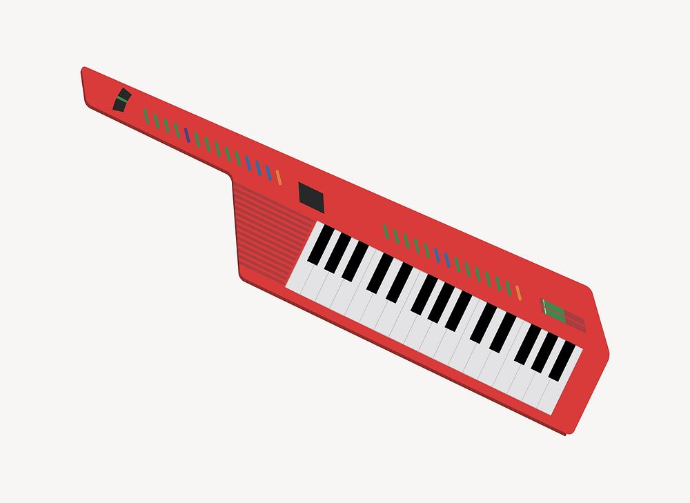 Keytar musical instrument clip art vector. Free public domain CC0 image.