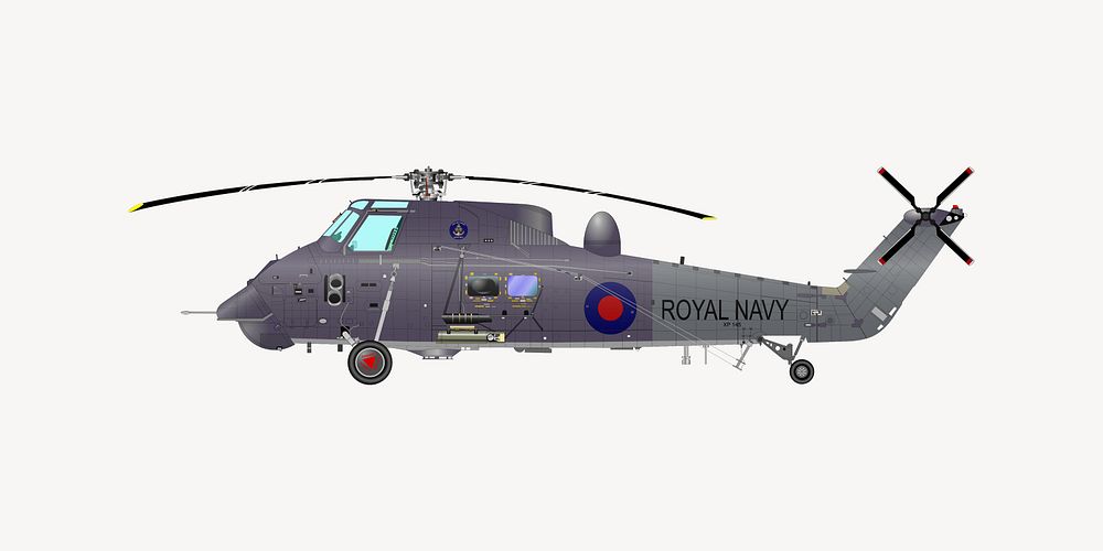 Military helicopter clip art vector. Free public domain CC0 image.